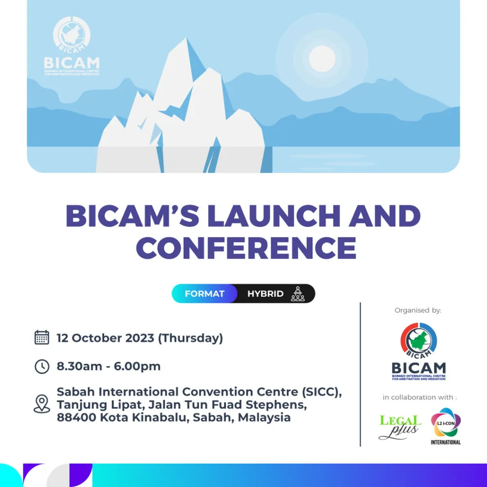 Event banner for BICAM’s Launch and Conference.