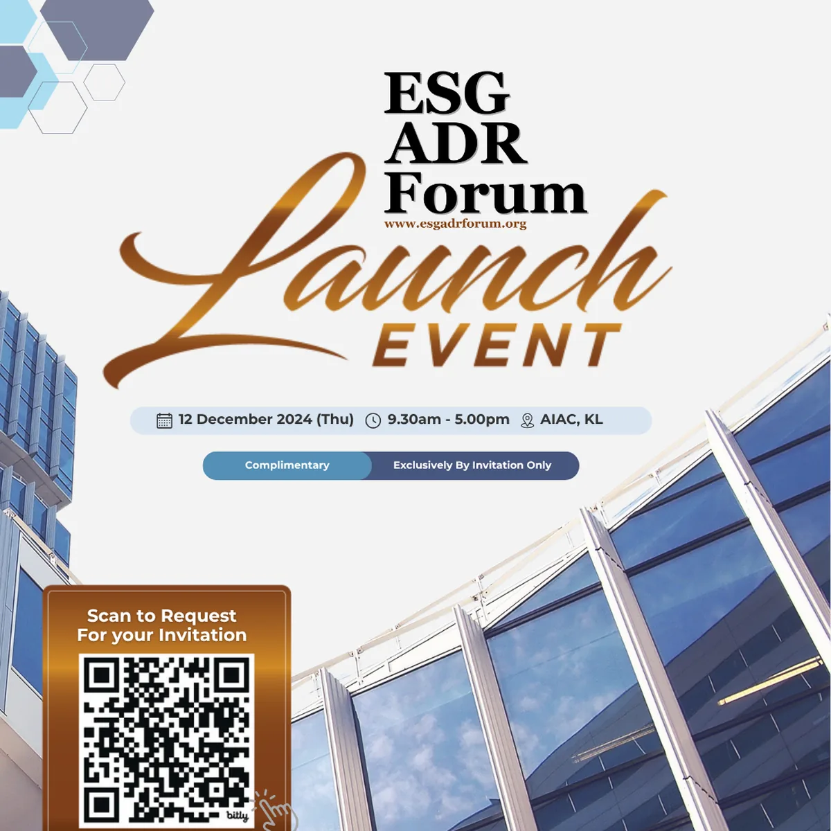 Poster for ESG ADR Forum Launch Event 2024.