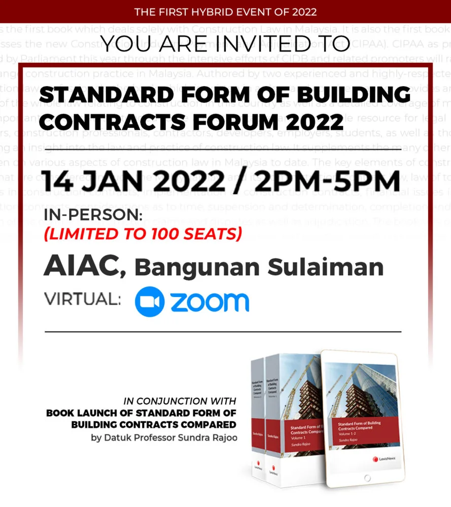 Event banner for Standard Form of Building Contracts Forum 2022 (Virtual Pass).